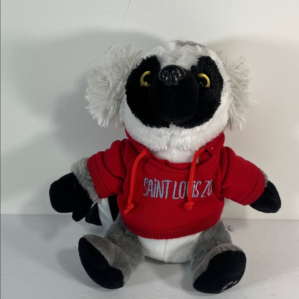 The Petting Zoo Saint Louis Lemur Plush with Red and Black Accents